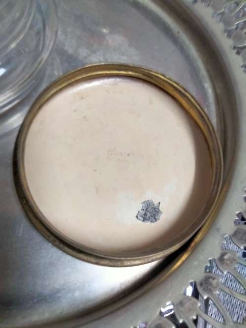 Glass Box +Lid -Vanity dressing table decorPowder /Trinkets Cloisonné LOOK At My BUY NOW *NO WAITING