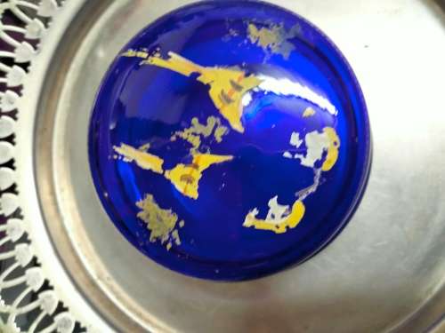 Glass Box+Lid -Vanity Dressing Table decor Powder/Trinket Bristol blueLOOK at My BUY NOW *NO WAITING