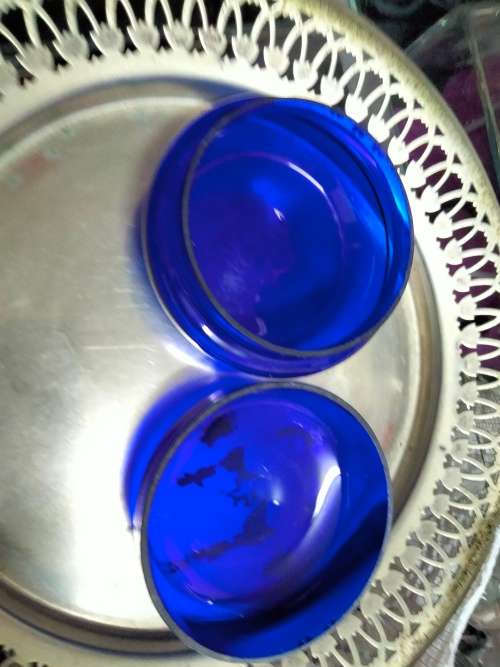 Glass Box+Lid -Vanity Dressing Table decor Powder/Trinket Bristol blueLOOK at My BUY NOW *NO WAITING