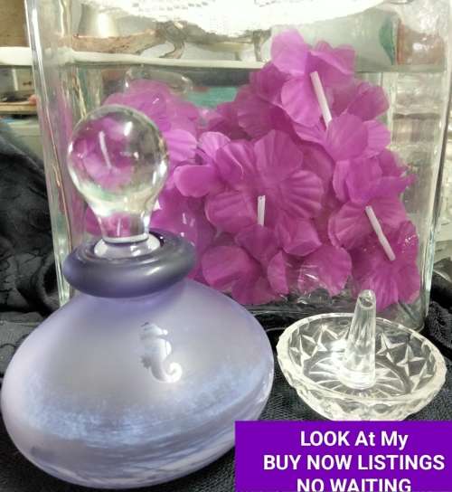 1 Ring Holder Trinket Crystal +1 Amethyst Perfume bottle