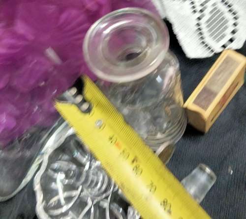 PERFUME bottle1 Clear impressed thumbies+I Cut Crystal Ring Holder Trinket bowl