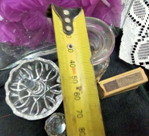 PERFUME bottle1 Clear impressed thumbies+I Cut Crystal Ring Holder Trinket bowl