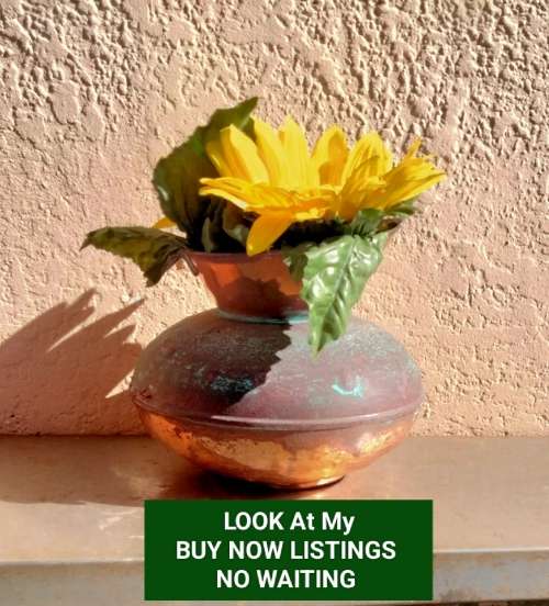 Copper Pitcher No handle distressed Patina - dings No handle Look at my Buy Now listings No Waiting