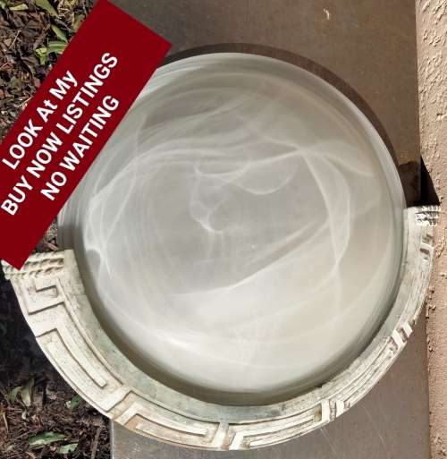Lamp shade Glass+Wall light Half round Greek key decor for 1 BID*Look At My BUY NOW items*NO WAITING