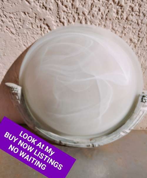 Lamp shade Glass+Wall light Half round Greek key decor for 1 BID*Look At My BUY NOW items*NO WAITING
