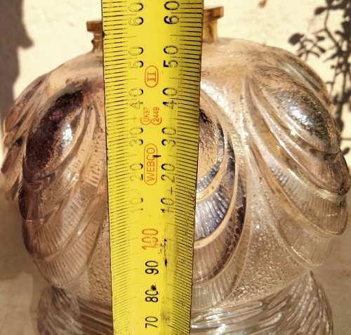 Lamp shade Glass - 1 Balloon +vertical rows rib Pattern LOOK At My BUY NOW LISTINGS NO WAITING