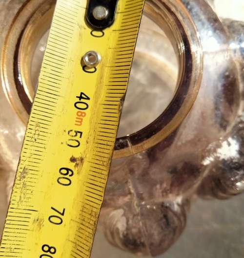 Lamp shade Glass - 1 Balloon +vertical rows rib Pattern LOOK At My BUY NOW LISTINGS NO WAITING