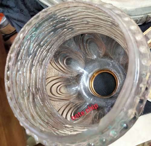 Lamp shade Glass - 1 Balloon +vertical rows rib Pattern LOOK At My BUY NOW LISTINGS NO WAITING