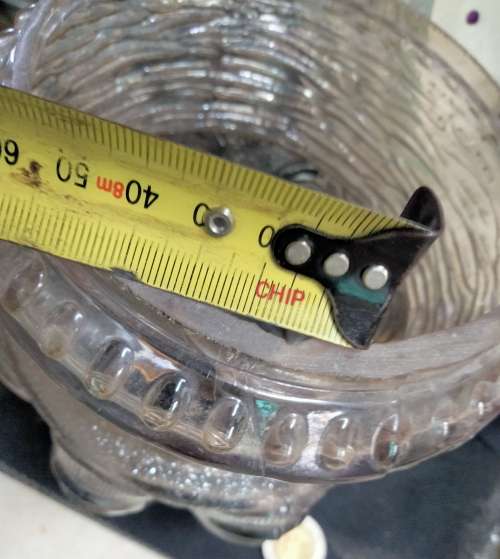 Lamp shade Glass - 1 Balloon +vertical rows rib Pattern LOOK At My BUY NOW LISTINGS NO WAITING