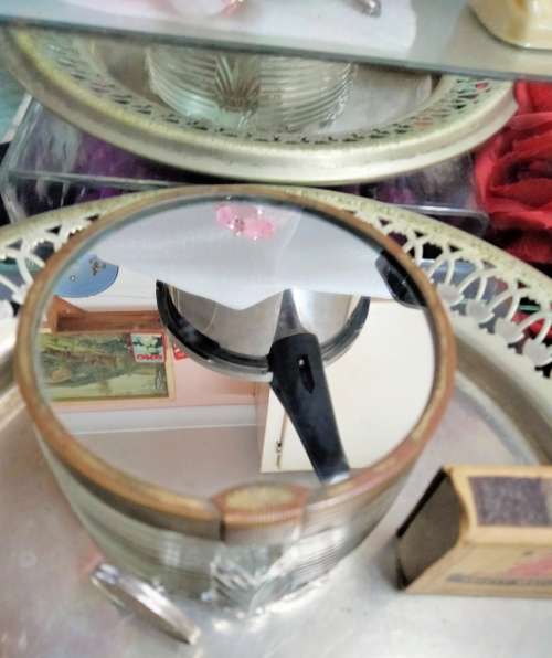 Glass box - ART DECO Vanity dressing Table decorLid Mirror metal LOOK At My BUY NOW items NO WAITING