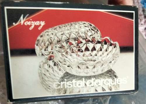 1 Glass box Lidded -2 piece Crystal d `Arques  Box+ label*Trinket*Butter Pats*Desert Sweet Cufflinks