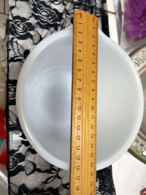 Glass Mixing Bowls 2 -Sunbeam 12 + 22 White Milk Glass Mixing Bowls LOOK At My BUY NOW *NO WAITING