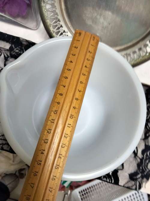 Glass Mixing Bowls 2 -Sunbeam 12 + 22 White Milk Glass Mixing Bowls LOOK At My BUY NOW *NO WAITING