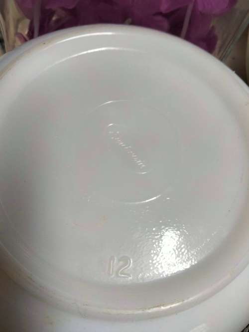 Glass Mixing Bowls 2 -Sunbeam 12 + 22 White Milk Glass Mixing Bowls LOOK At My BUY NOW *NO WAITING