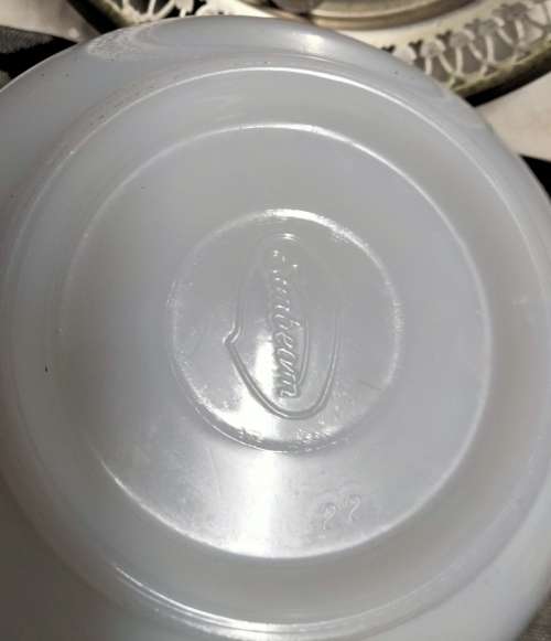Glass Mixing Bowls 2 -Sunbeam 12 + 22 White Milk Glass Mixing Bowls LOOK At My BUY NOW *NO WAITING