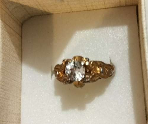 Dress RING- Faceted cut Glass gold plate LOOK at my Buy Now listings NO WAITING