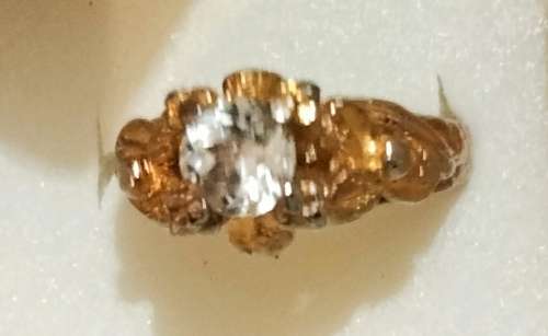 Dress RING- Faceted cut Glass gold plate LOOK at my Buy Now listings NO WAITING
