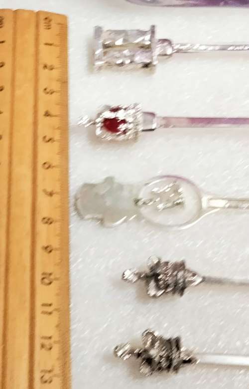 5 Silver Plate Teaspoons SOUVENIR 1 Stonehenge+ 3 Scepter1 Bridge charmLOOK at My BUY NOW*NO WAITING