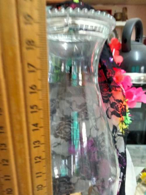 Antique Oil Lamp base rib glass design middle Boulbus holds brass mechanism Top glass fits into it