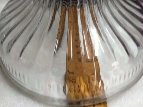 Antique Oil Lamp base rib glass design middle Boulbus holds brass mechanism Top glass fits into it