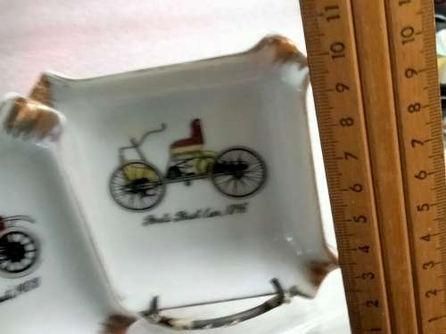 ASHTRAYs - 2  Ceramic old Cars on  LOOK At My BUY NOWitemsNO WAITING