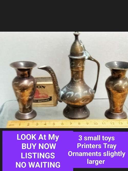 3 Brass Toy`s Printers Tray Ornaments slightly larger LOOK At MY BUY NOW LISTINGS *NO WAITING