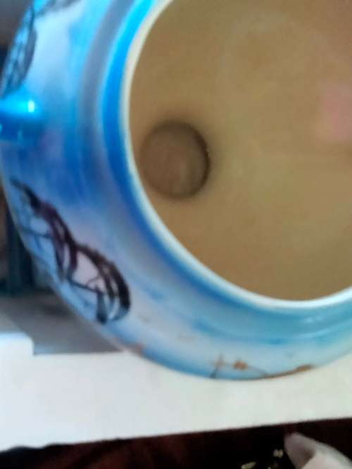 Vase Ceramic*ORIENTAL+Sea CORAL*Sailing Scene Blue Black GILT*LOOK At My BUY NOW listings NO WAITING