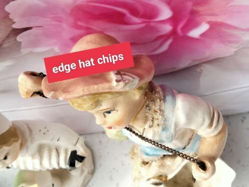 FIGURINES 2 Boys Victorian style Porcelain hand painted LOOK At My BUY NOW * NO WAITING