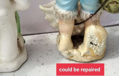 FIGURINES 2 Boys Victorian style Porcelain hand painted LOOK At My BUY NOW * NO WAITING