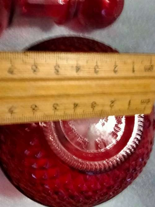 2 RUBY RED Vintage STYLE Modern Glass Decanter+Stoppers from China LOOK At My BUY NOW - NO WAITING