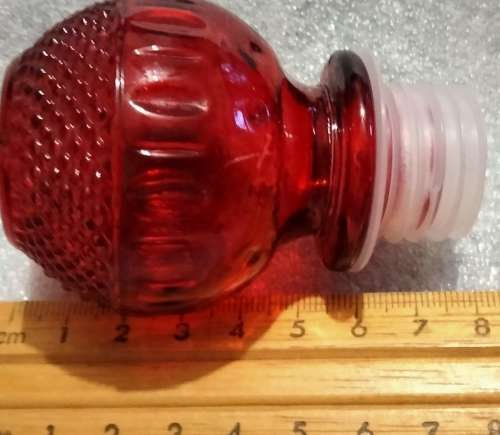 2 RUBY RED Vintage STYLE Modern Glass Decanter+Stoppers from China LOOK At My BUY NOW - NO WAITING