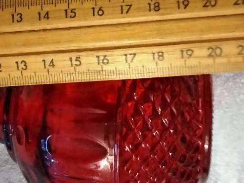 2 RUBY RED Vintage STYLE Modern Glass Decanter+Stoppers from China LOOK At My BUY NOW - NO WAITING