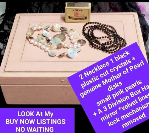 1 big Jewellery Box+2 - 1 Necklace Mother of pearl+ 1 black Crystals Jet