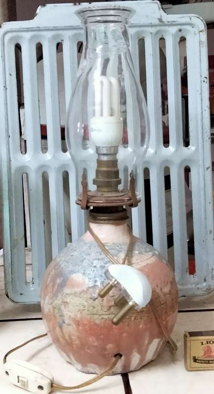 lamp base Pottery Table lamp - Pink Blue- electric WORKING LOOK At My BUY NOW LISTINGS NO WAITING