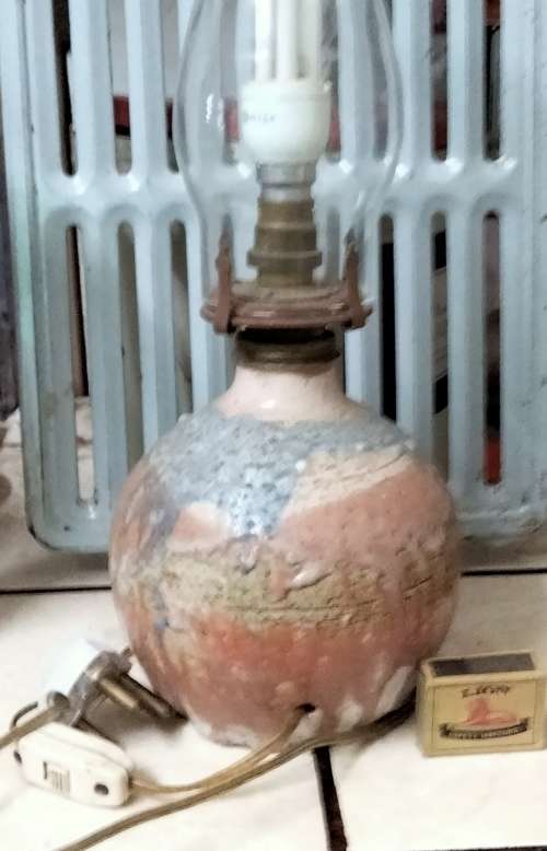 lamp base Pottery Table lamp - Pink Blue- electric WORKING LOOK At My BUY NOW LISTINGS NO WAITING