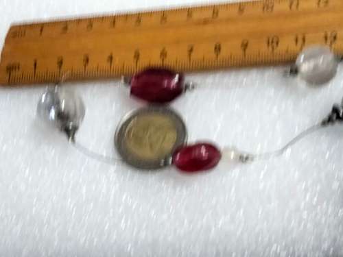 Necklace - Italian glass beads red+clear+frost beads mix shapes +sizes Look At My Buy Now listings
