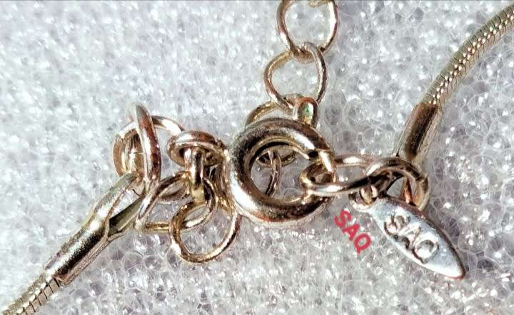 2 Necklaces -Copper tubes Deco Cut beads roundel cubes+1 Silver tone Chain marked SAQ made for Avon