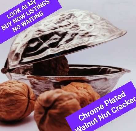 Chrome WALNUT Nut Cracker  Look at my Buy Now listings No Waiting
