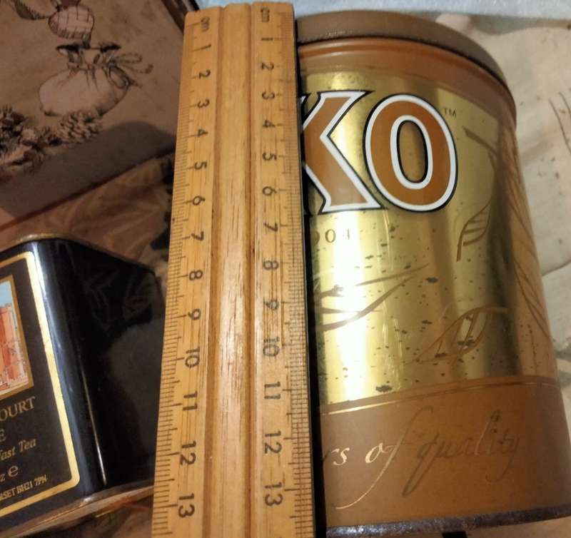 4 TIN 3 Tea Tins -2 have tea old tea leaves in- 1 Joko empty+Biscuits empty