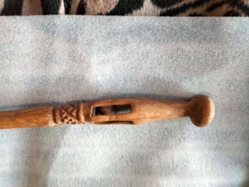 Walking Stick hand carved 4 Holes inside ball W 290g L 84 cm Look at my Buy Now listings No Waiting