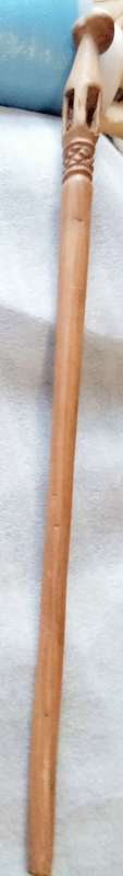Walking Stick hand carved 4 Holes inside ball W 290g L 84 cm Look at my Buy Now listings No Waiting