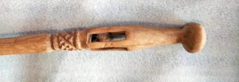 Walking Stick hand carved 4 Holes inside ball W 290g L 84 cm Look at my Buy Now listings No Waiting
