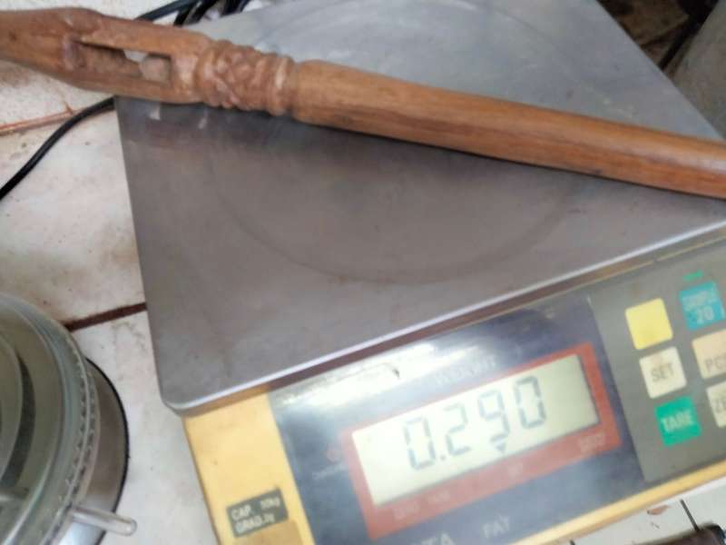 Walking Stick hand carved 4 Holes inside ball W 290g L 84 cm Look at my Buy Now listings No Waiting