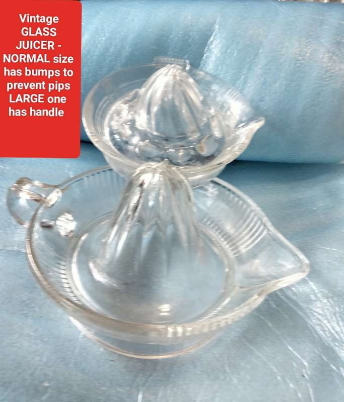 Glass JUICER by hand VINTAGE Normal size +Large LOOK at My BUY NOW listings NO WAIT