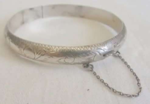 Sterling Silver 925 - Bangle Art Nouveau pattern LOOK at my BUY NOW - NO WAITING Waiting