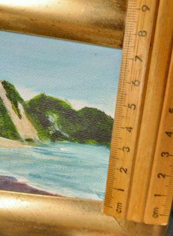 Miniature Painting  Seascape small Oil on board  scene Exquisite
