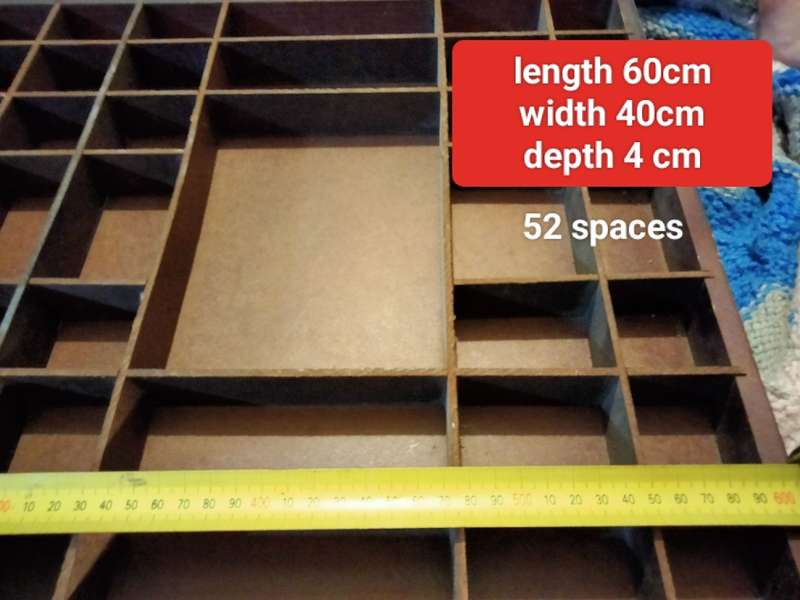 PRINTERS TRAY Wood - 52  Spaces Large wood look at my Buy Now listings No Waiting