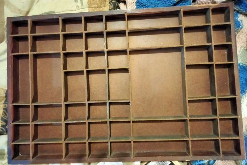 PRINTERS TRAY Wood - 52  Spaces Large wood look at my Buy Now listings No Waiting