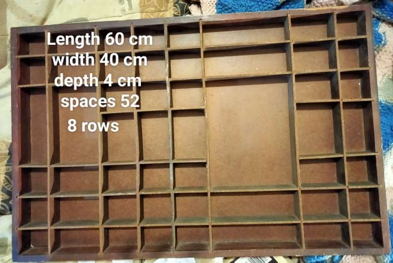 PRINTERS TRAY Wood - 52  Spaces Large wood look at my Buy Now listings No Waiting