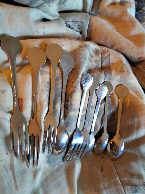 17-Enameled Emblem 13 TRANSVAAL SE-VROUE LANDBOU UNIE Spoon+Cake fork LOOK At my BUY NOW*NO WAITING